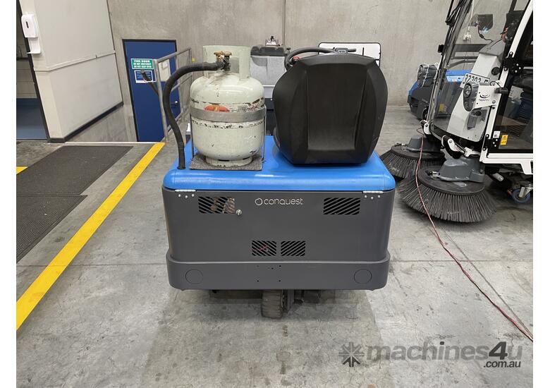 caption Large PB115 Ride on LPG heavy Industrial Ride on Sweeper - LOW HOURS!