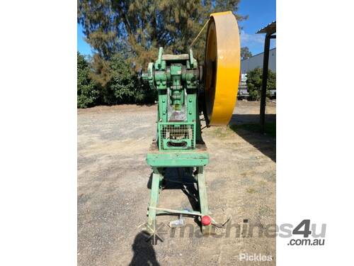 John Heine Incline Power Press, Cast Iron 3A 3 Phase, Air Compressed Clutch, E-Stops, Guards, Transp