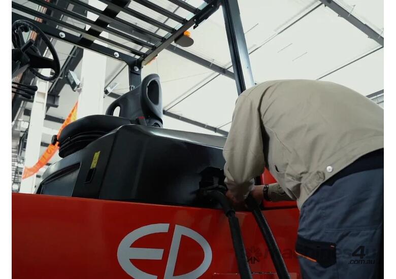 caption EP EFL1002 – 10.0T Electric Power Forklift | Lithium Battery | Fast Charger