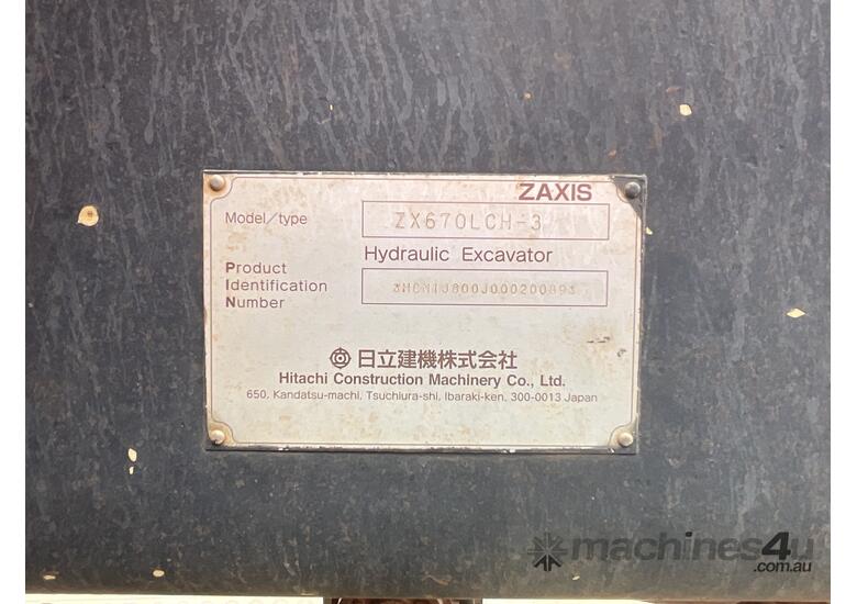 caption 2006 Hitachi ZX670LC-3 Excavator