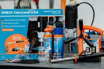 Portable Magnetic Drill - FABRICATORS KIT EMB-35 9 Piece Set 35mm Drill Capacity - Manual Feed