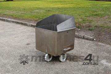 Stainless Steel Dump Bin Tank Tub Trolley - 200L