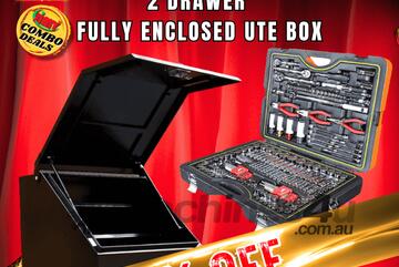 2 Drawer Fully Enclosed Ute Box(B) Combo Socket Set (Combo Deal)