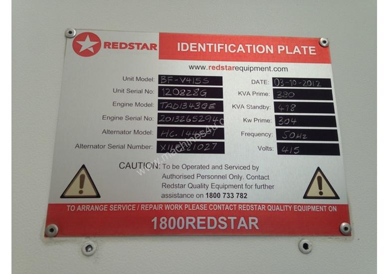 caption Redstar 415 KVA Genset