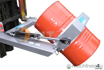 Hydraulic Drum Rotator Attachment for Forklift Drum Handling Equipment Sydney Orange Melbourne