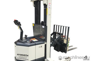 Crown 1.5T Walkie Reach Stacker Forklift from $22 per day!