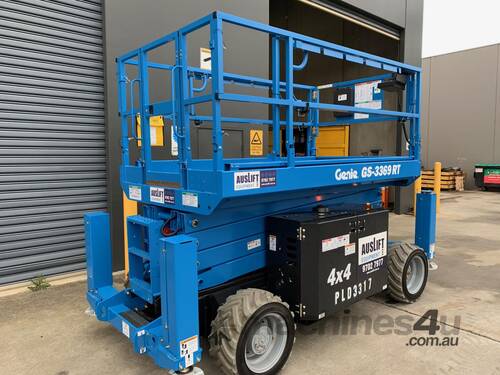 2018 Genie GS3369RT 33ft RT 4WD Scissor Lift – Built for Tough Terrain and Elevated Performance!