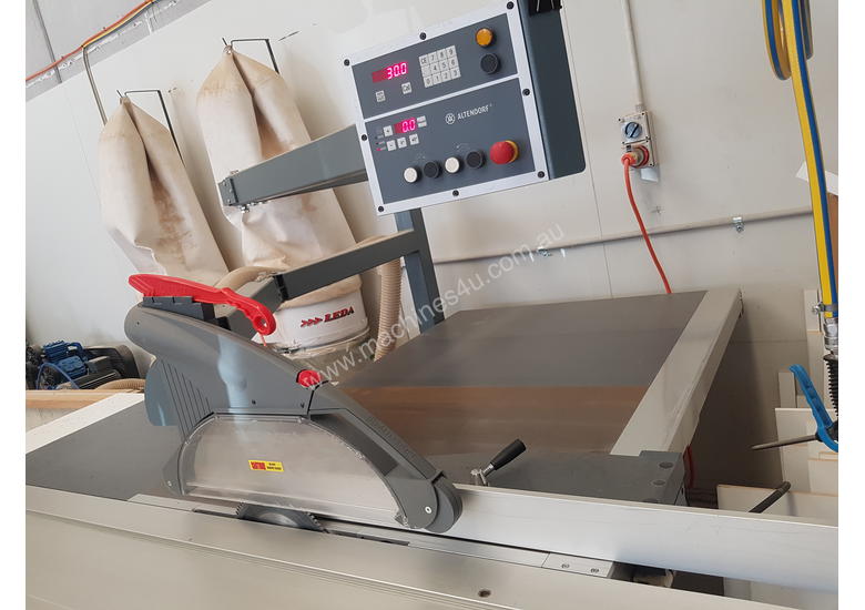 caption Selling all machineries. Altendorf Panel saw, Blum Mini Press, Edgebander & 2.5T Komatsu forklift