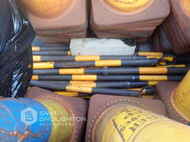 YELLOW EXPLOSIVE CONES & YELLOW BLACK PLASTIC BARRICADE - picture1' - Click to enlarge