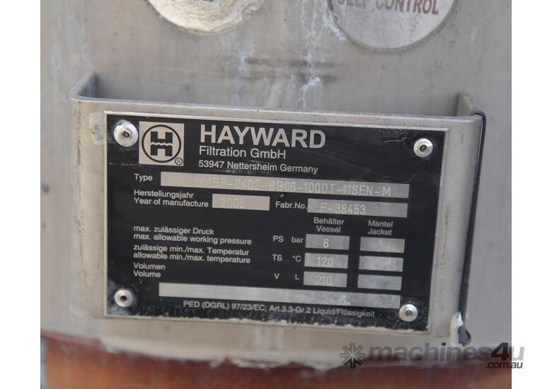 caption Manifolded 4 set Hayward GAF Eaton 4 bag filter stainless steel pressure housing