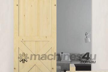 European Style Carbon Black Steel 2m Barn Door Hardware Kit (BHR002)