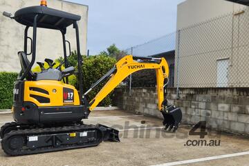 U17 Yuchai Mini Excavator 1.7T - Inc 3 Buckets, Hitch, PDX Auger drive + 1 Auger
