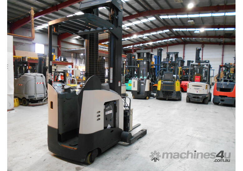 caption FORKPAC - CROWN 5200 RIDE ON REACH TRUCK - Hire