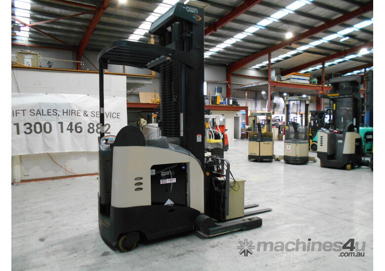 caption FORKPAC - CROWN 5200 RIDE ON REACH TRUCK - Hire