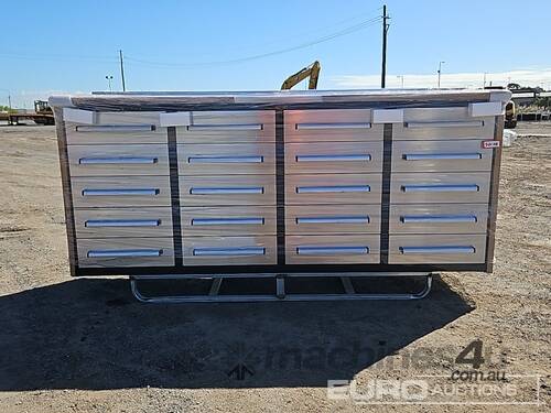 Steelman 2.1m Work Bench/Tool Cabinet, 20 Drawers 