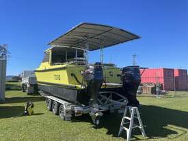 Power Cat Fibreglass Twin Hull Half Cabin - picture2' - Click to enlarge