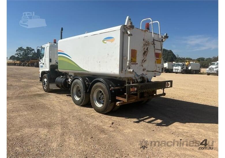caption 2003 Hino FM1J Water Truck – Used, Manual, Rear Sprays & Dribble Bar!