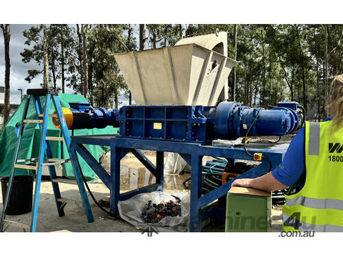 caption WastePac GLB3280 Dual Shaft Shredder
