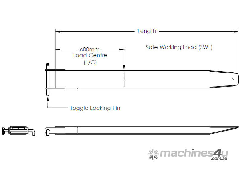 caption Fork Slipper Tyne Extensions Class 2 1800mm