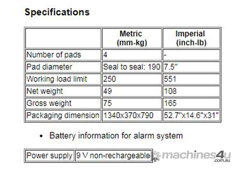 Mechanical Vacuum Lifter AMVL250-4