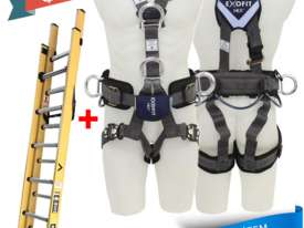 Branach Fiberglass Extension Ladder 3.9m with Exofit Safety Harness - picture0' - Click to enlarge