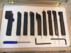 Carbide Turning Tool Set - 12mm Shank. Clamped Type. 9 Piece. Timber case - picture0' - Click to enlarge