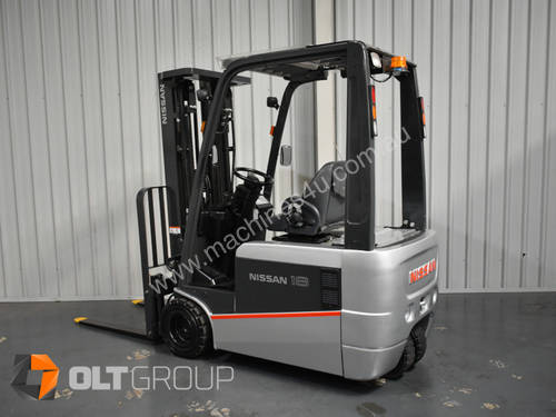 Nissan 3 Wheel Battery Electric Forklift 1.8 Tonne Current Model Container Mast 4750mm Lift