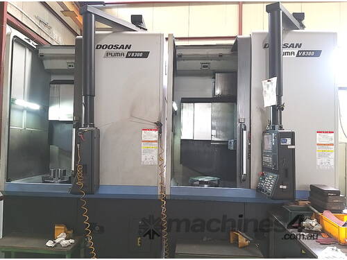 Package of two 2019 Doosan V8300R CNC Vertical Lathes