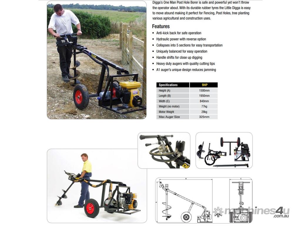 New digga DIGGA ONE MAN POST HOLE BORER Post Hole Borers in TRARALGON, VIC