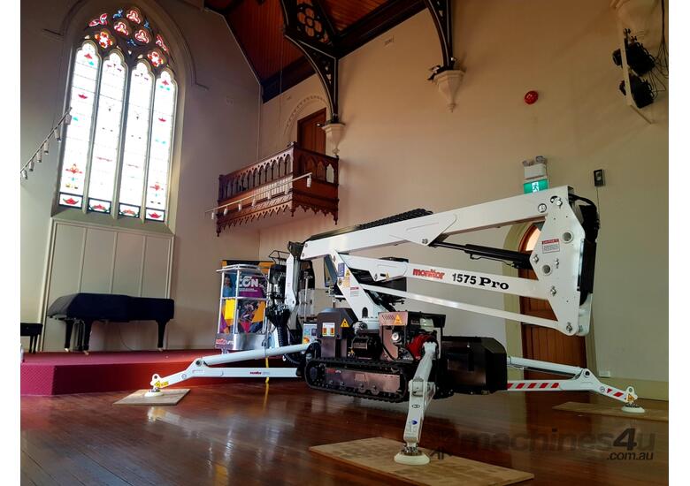 caption Used 2023 model 1575 LBP - 15m Hybrid Spider Lift