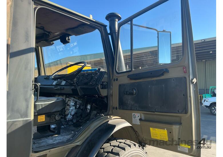 caption 1985 Mercedes Benz Unimog UL1700L Dropside 4x4 Cargo Truck