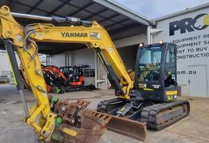 2022 YANMAR VIO80-1 8T EXCAVATOR (M859) WITH RUBBER TRACKS, HITCH, BUCKETS AND 1705 HOURS