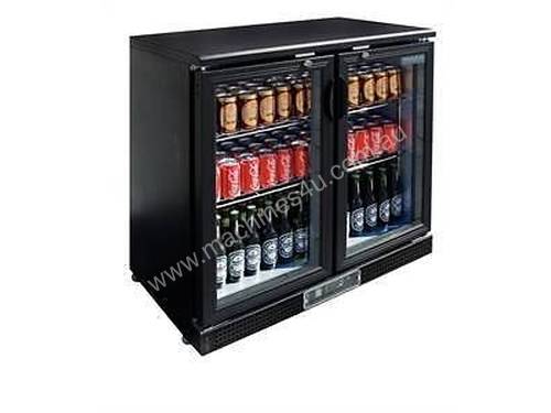 Polar DL816-A - Bar Display Cooler Black Double Hinged Doors
