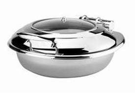 Safco Deluxe 6 Litre Round Induction Chafer - Glass Lid - picture0' - Click to enlarge