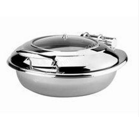Safco Deluxe 6 Litre Round Induction Chafer - Glass Lid