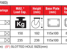 42089 - RUBBER STEEL CORE CASTOR(FIXED) - picture1' - Click to enlarge
