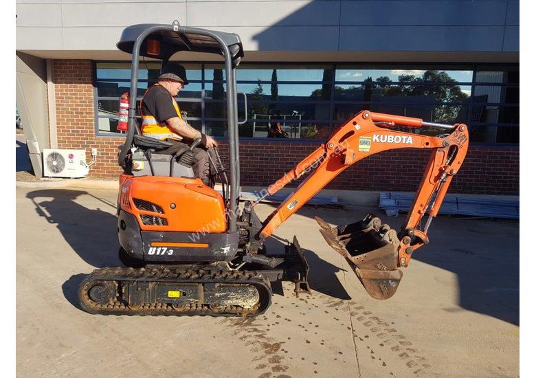 caption 2017 KUBOTA U17-3 EXCAVATOR WITH QUICK HITCH, BUCKETS AND LOW 790 HOURS