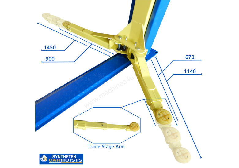 New Synthetek Car Hoist New 4 Ton 2 Post Base Plate Car Hoist