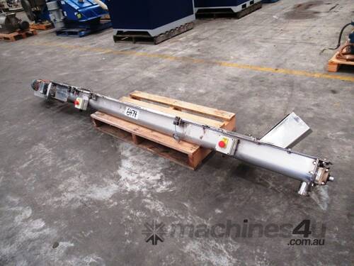 Trough Screw Conveyor, 100mm Dia x 2700mm L
