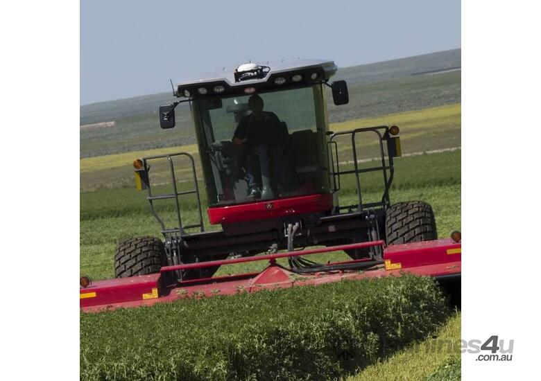 caption Massey Ferguson WR 9900: 197 - 265 HP Windrower - High Quality Hay Within Your Reach!