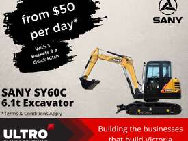 SANY SY60C 6T EXCAVATOR (6.8t) from $50 per day - picture0' - Click to enlarge