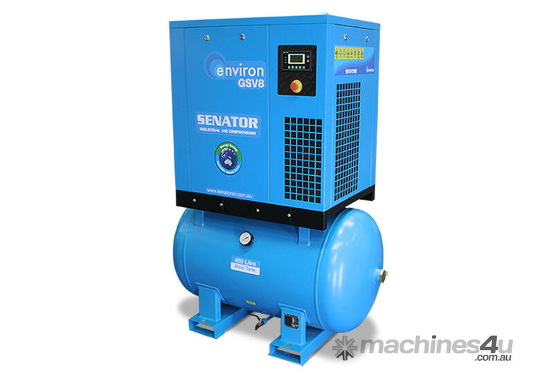 caption CVA Compressors - New Senator Rotary Screw Air Compressor - GSV8 - 7.5kw - 16-39cfm