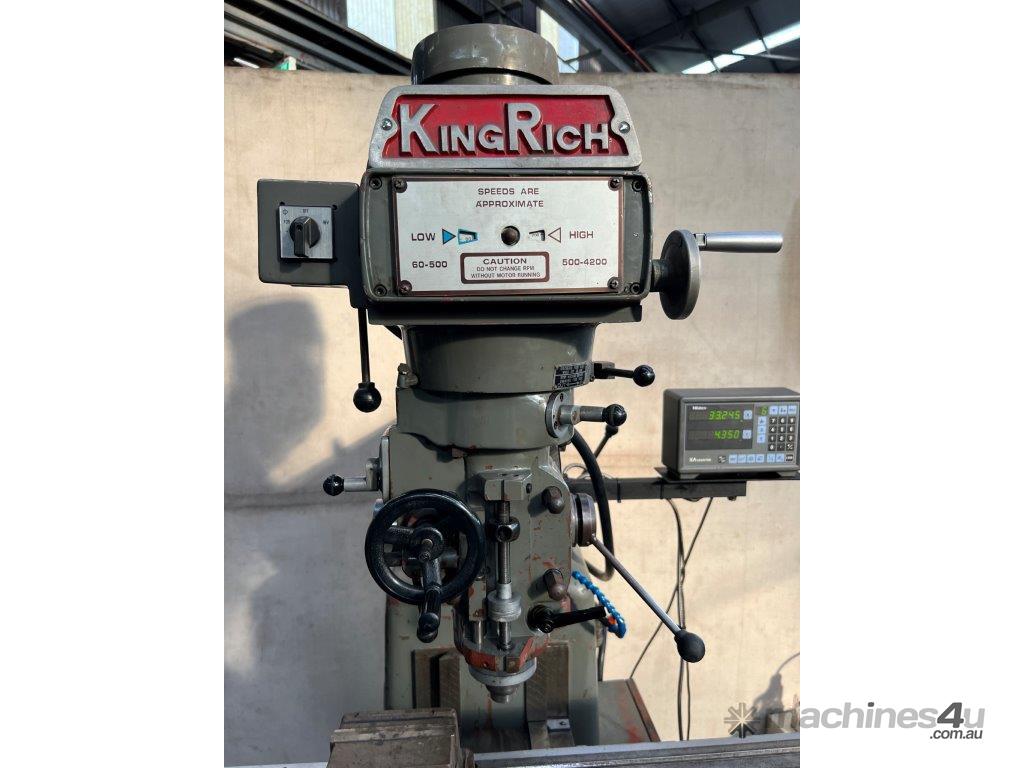 Used king rich King Rich KR2000V milling machine with DRO tolling