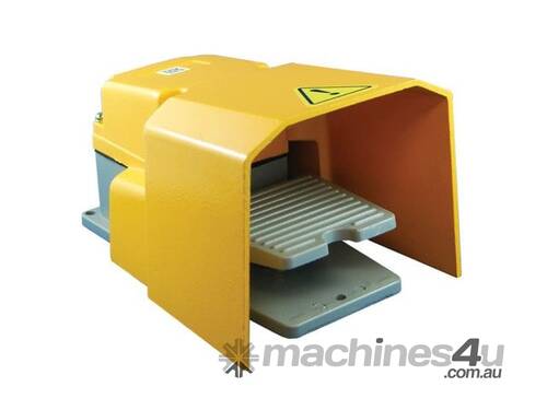 caption Foot Switch, Yellow, 1 Pedal, Aluminium Body & Guard, IP54, Single Phase - FS502 by ITM