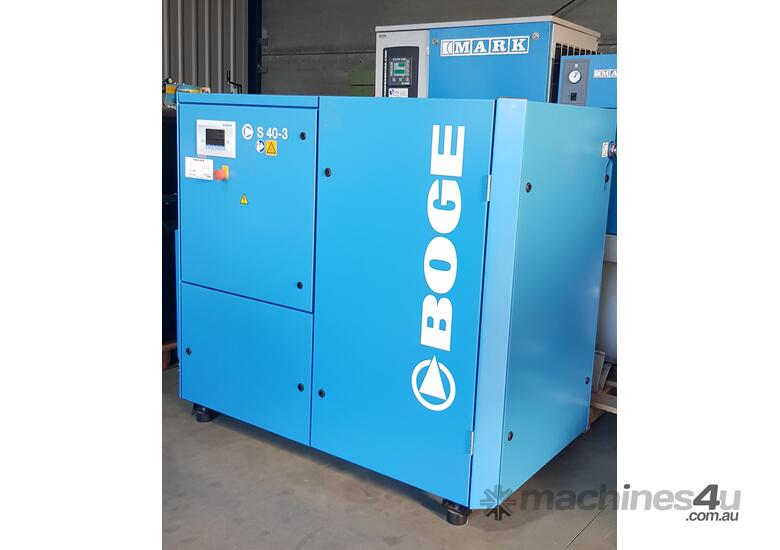 caption * Sold * BOGE S 40-3 30kw 40hp 415v 187CFM 8 BAR ROTARY SCREW 500 Hours Yr 2021 GERMANY