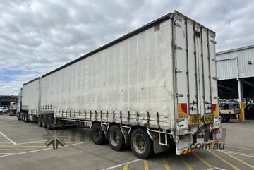 2008 Vawdrey VB-S3 Tri-Axle Drop Deck Curtainside B Trailer With Mezzanine