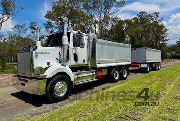2014 Western Star 4800 and super dog, Cummins e5 with 0kms on rebuild, 18sp, rocklined bodies