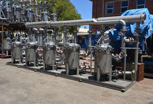 Manifolded 5 set Hayward GAF Eaton 4 bag filter stainless steel pressure housing