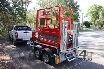 Swift TS06E Electric Rough Terrain Tracked Scissor lift and Trailer Package