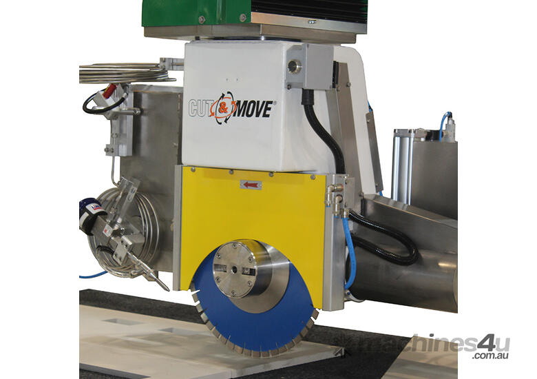 caption Prussiani Engineering Cut & Jet Shuttle - & 5 Axis Bridge Saw Combined 5 Axis Waterjet